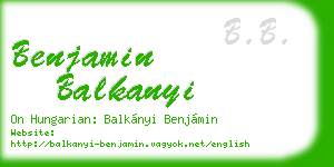 benjamin balkanyi business card